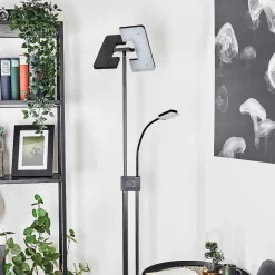 Lampadaire A Vasque Janze Led Noir, 2 Lumieres