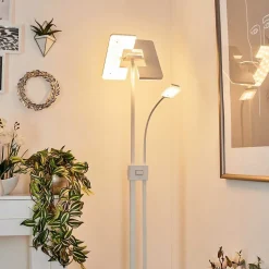 Lampadaire A Vasque Janze Led Blanc, 2 Lumieres