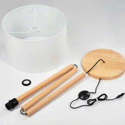 Lampadaire Akrema Ecru, Noir, 1 Lumiere