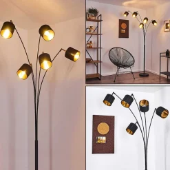 Lampadaire Alsen Noir, 5 Lumieres