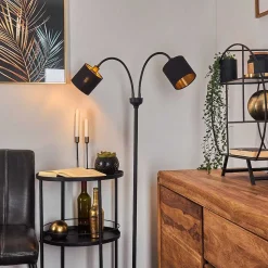 Lampadaire Alsen Noir, 2 Lumieres