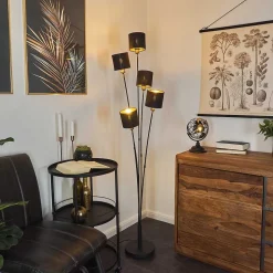 Lampadaire Alsen Noir, 5 Lumieres