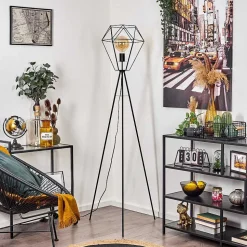 Lampadaire Bardhaman Noir, 1 Lumiere