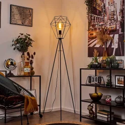 Lampadaire Bardhaman Noir, 1 Lumiere