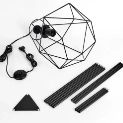 Lampadaire Bardhaman Noir, 1 Lumiere