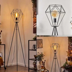 Lampadaire Bardhaman Noir, 1 Lumiere