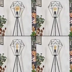 Lampadaire Bardhaman Noir, 1 Lumiere