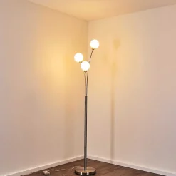 Lampadaire Bernado Nickel Mat, 3 Lumieres
