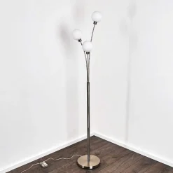 Lampadaire Bernado Nickel Mat, 3 Lumieres
