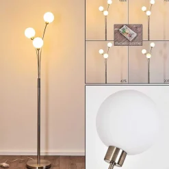 Lampadaire Bernado Nickel Mat, 3 Lumieres