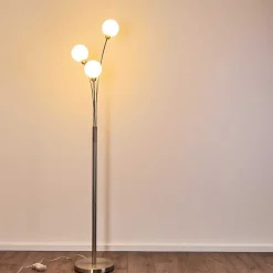 Lampadaire Bernado Nickel Mat, 3 Lumieres