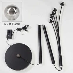 Lampadaire Bernado Noir, 5 Lumieres