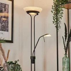 Lampadaire Biot Led Noir, 2 Lumieres