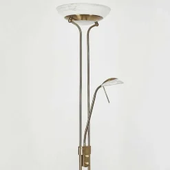 Lampadaire Biot Led Vieux Laiton, 2 Lumieres