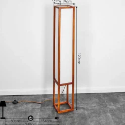 Lampadaire Blandin Bois Fonce, 2 Lumieres