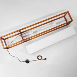 Lampadaire Blandin Bois Fonce, 2 Lumieres