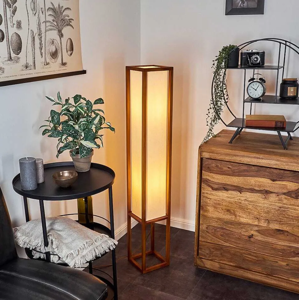 Lampadaire Blandin Bois Fonce, 2 Lumieres