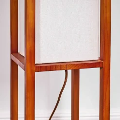 Lampadaire Blandin Bois Fonce, 2 Lumieres