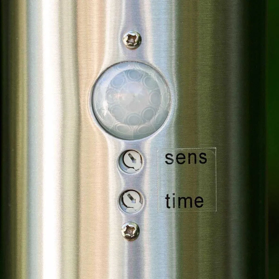 Lampadaire Caserta Acier Inoxydable, 1 Lumiere, Detecteur De Mouvement