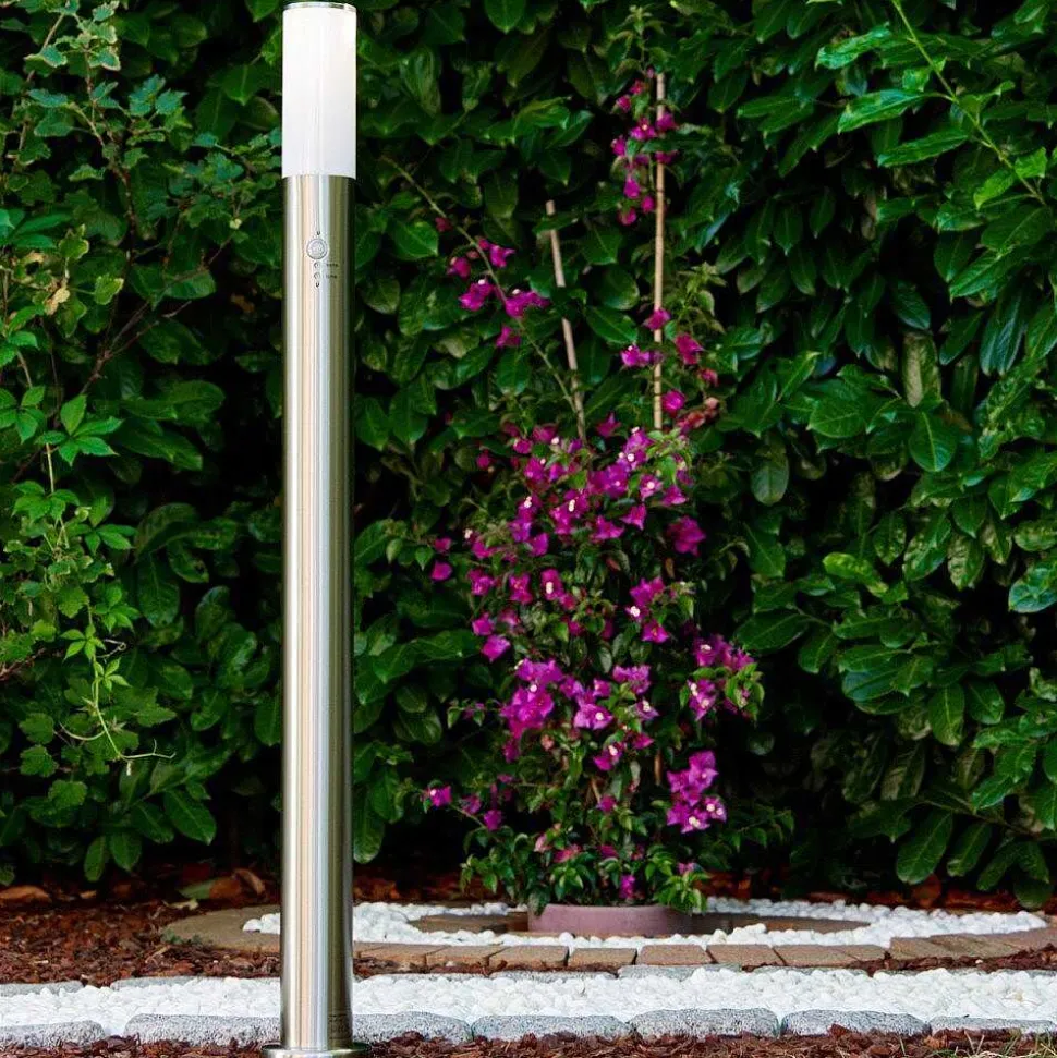 Lampadaire Caserta Acier Inoxydable, 1 Lumiere, Detecteur De Mouvement