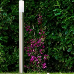 Lampadaire Caserta Acier Inoxydable, 1 Lumiere, Detecteur De Mouvement