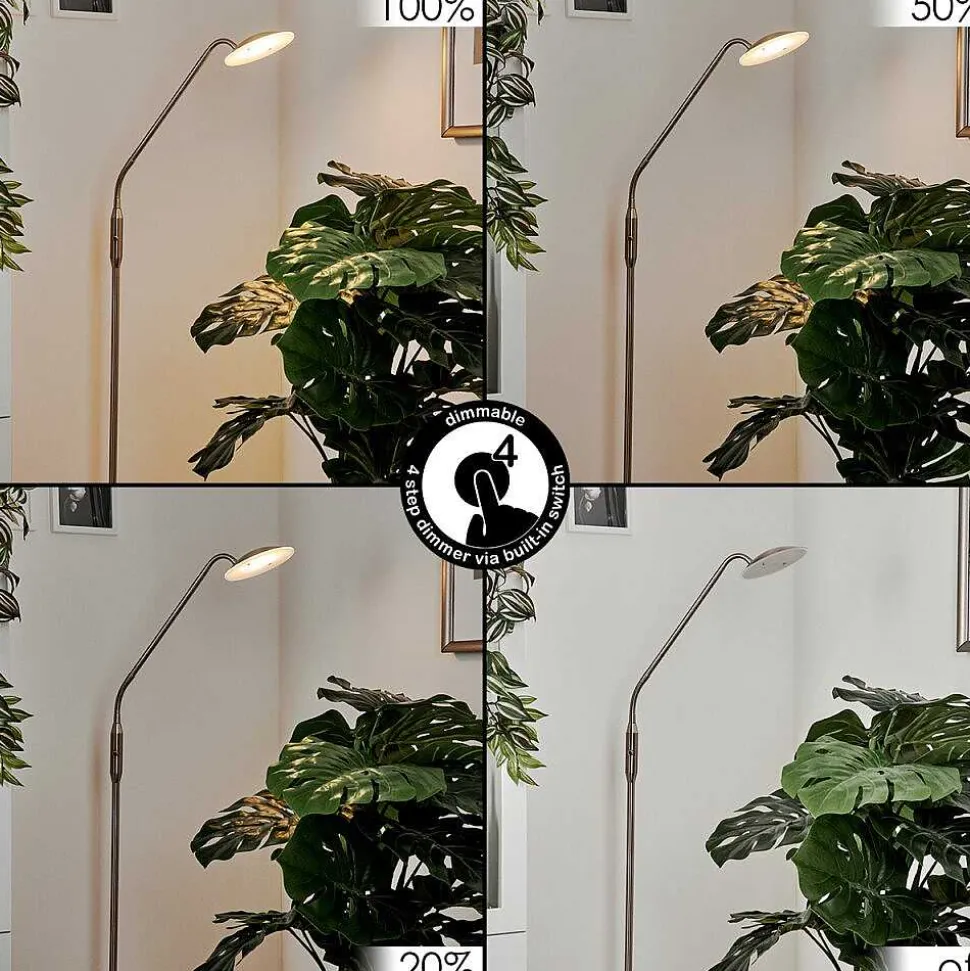 Lampadaire Chirep Led Nickel Mat, 1 Lumiere