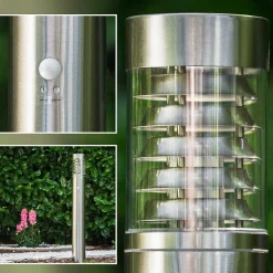 Lampadaire Dakar Acier Inoxydable, 1 Lumiere, Detecteur De Mouvement