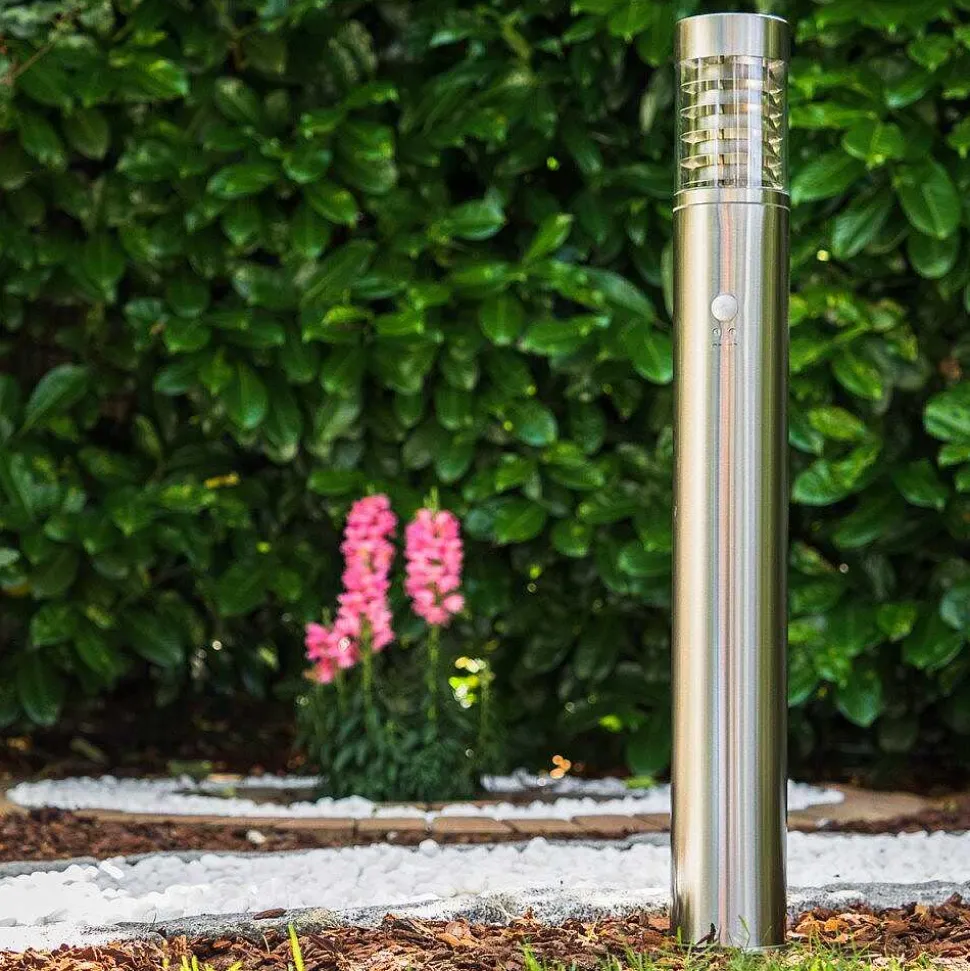 Lampadaire Dakar Acier Inoxydable, 1 Lumiere, Detecteur De Mouvement