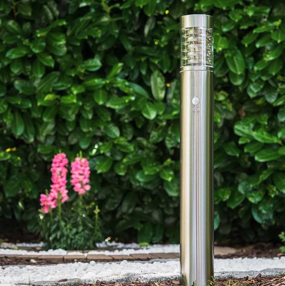 Lampadaire Dakar Acier Inoxydable, 1 Lumiere, Detecteur De Mouvement