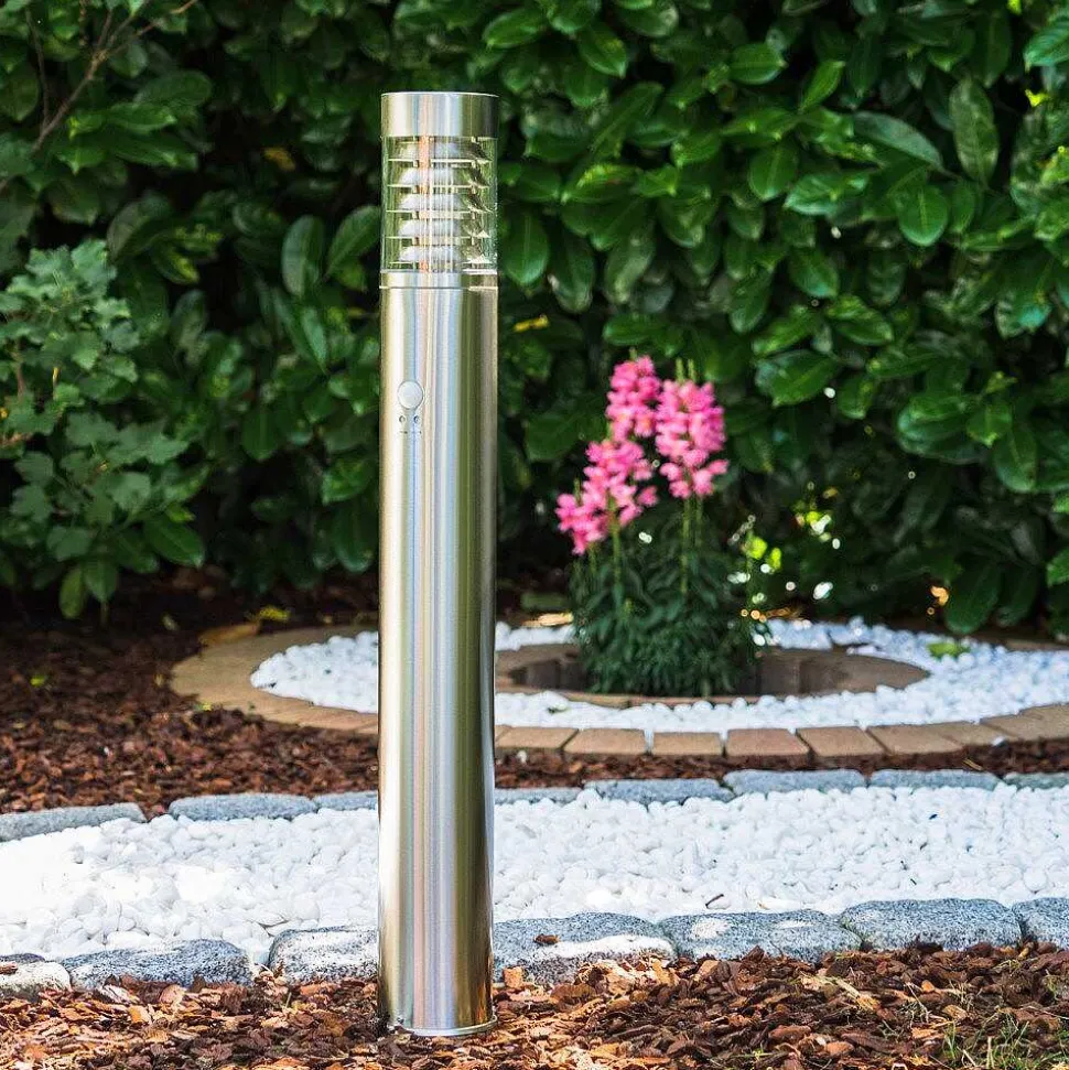 Lampadaire Dakar Acier Inoxydable, 1 Lumiere, Detecteur De Mouvement