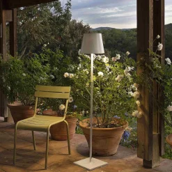 Lampadaire D'Exterieur Faro Barcelona Toc Led Blanc, 1 Lumiere