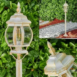 Lampadaire Exterieur Lentua Or, 1 Lumiere