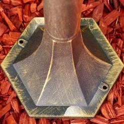 Lampadaire Exterieur Lentua Brun Dore, 1 Lumiere, Detecteur De Mouvement