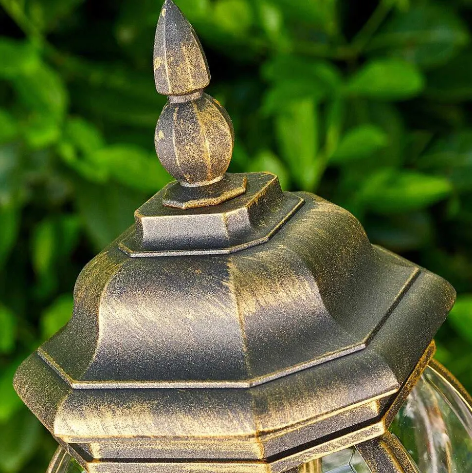 Lampadaire Exterieur Lentua Brun Dore, 1 Lumiere, Detecteur De Mouvement