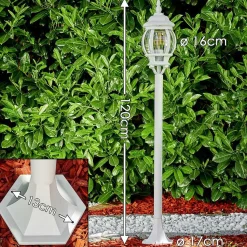 Lampadaire Exterieur Lentua Blanc, 1 Lumiere
