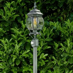 Lampadaire Exterieur Lentua Vert, Noir, 1 Lumiere, Detecteur De Mouvement