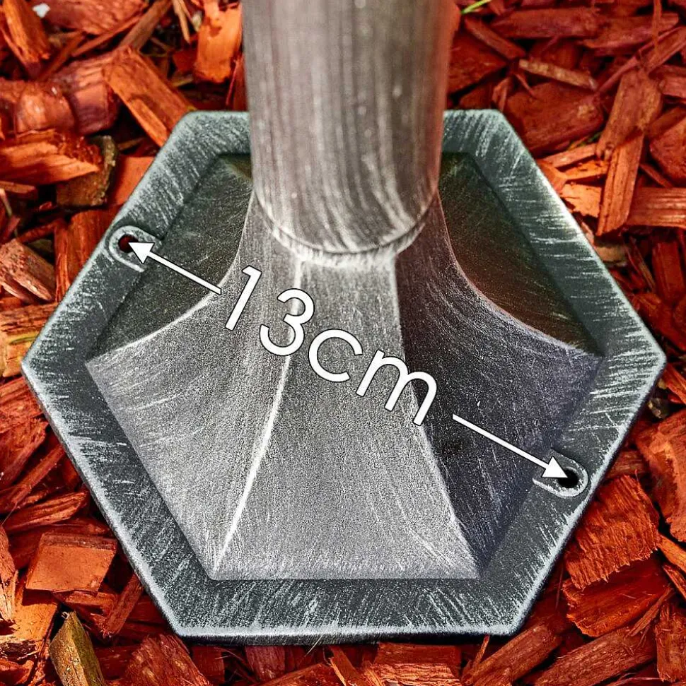 Lampadaire Exterieur Lignac Noir, Argente, 1 Lumiere, Detecteur De Mouvement