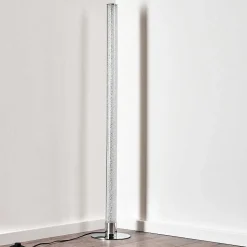 Lampadaire Flaut Led Chrome, 1 Lumiere, Telecommandes, Changeur De Couleurs