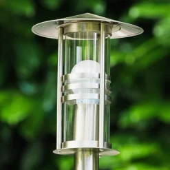 Lampadaire Fukuoka Acier Inoxydable, Transparent, 1 Lumiere