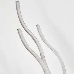 Lampadaire Gamsen Led Nickel Mat, 3 Lumieres, Telecommandes, Changeur De Couleurs