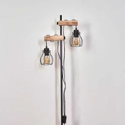 Lampadaire Gondo Ecru, Noir, 2 Lumieres