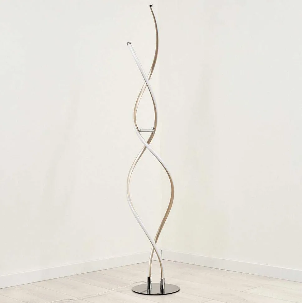 Lampadaire Henrichemont Led Chrome, Nickel Mat, 1 Lumiere