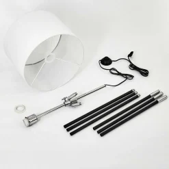 Lampadaire Honoa Chrome, Noir, 1 Lumiere