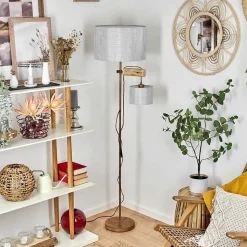 Lampadaire Jagualito Ecru, Rouille, 2 Lumieres