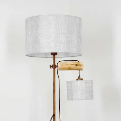 Lampadaire Jagualito Ecru, Rouille, 2 Lumieres