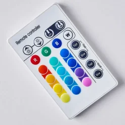 Lampadaire Led Rgb Globo Rocky Argente, 1 Lumiere, Telecommandes, Changeur De Couleurs