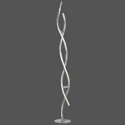 Lampadaire Leuchten-Direkt Lolasmart-Swing Led Acier Brosse, 2 Lumieres, Telecommandes, Changeur De Couleurs