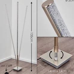 Lampadaire Lovrup Led Acier Inoxydable, 1 Lumiere