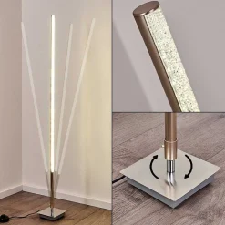 Lampadaire Lovrup Led Acier Inoxydable, 1 Lumiere