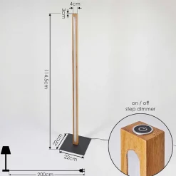Lampadaire Madou Led Ecru, Noir, 1 Lumiere
